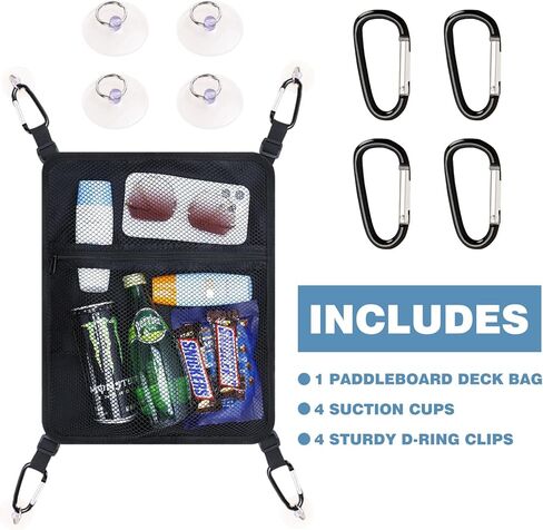 حقيبة شبكية على شكل لوح التجديف من WITSTEP، حقيبة تخزين شبكية SUP مرنة مع 4 أشرطة مرفقة قوية وأكواب شفط، حقيبة إكسسوارات مثالية لألواح التجديف للوقوف على لوح التجديف، لوح ركوب الأمواج، قوارب الكاياك in Kuwait