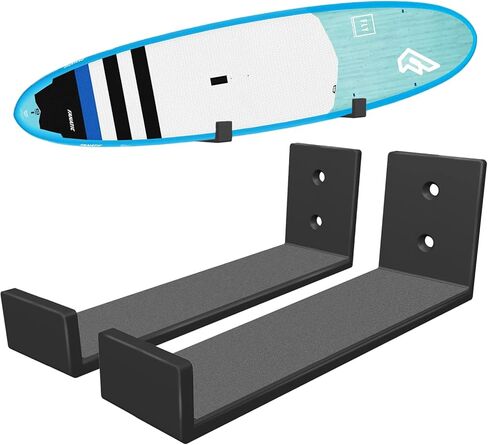 حامل رف تخزين لوح التجديف الداخلي SUP، منظم عرض على الحائط، خطاطيف شماعات المرآب، ملحقات قوارب الكاياك شديدة التحمل، حشوة فولاذية مطلية بالمسحوق مضادة للخدش تحمل ما يصل إلى 100 رطل، عبوتان in Kuwait