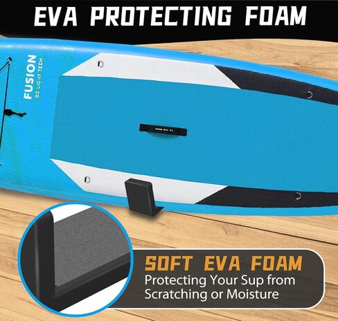 حامل رف تخزين لوح التجديف الداخلي SUP، منظم عرض على الحائط، خطاطيف شماعات المرآب، ملحقات قوارب الكاياك شديدة التحمل، حشوة فولاذية مطلية بالمسحوق مضادة للخدش تحمل ما يصل إلى 100 رطل، عبوتان in Kuwait