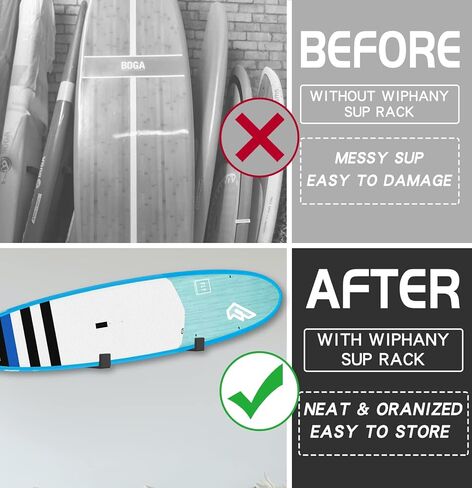 حامل رف تخزين لوح التجديف الداخلي SUP، منظم عرض على الحائط، خطاطيف شماعات المرآب، ملحقات قوارب الكاياك شديدة التحمل، حشوة فولاذية مطلية بالمسحوق مضادة للخدش تحمل ما يصل إلى 100 رطل، عبوتان in Kuwait