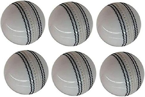 AnNafi® White Cricket Ball | White Color Leather Cricket Balls For Practice A Grade Handstitched | Senior Official Hard & Seasoned |No Stamp For Indoor and Outdoor Practice & Training Cricket Ball (6) in Saudi Arabia