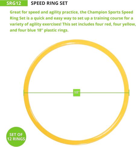 Champion Sports Speed Ring Set Yellow, One Size in Saudi Arabia