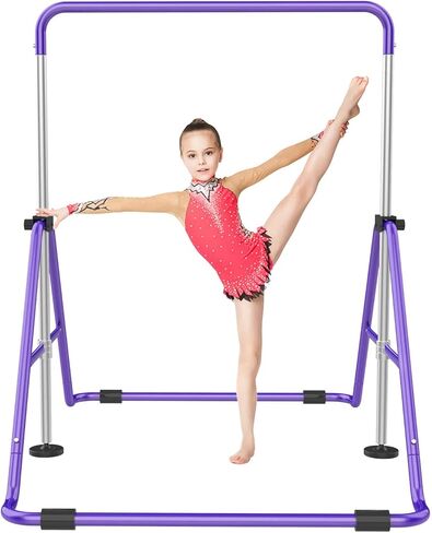 Gymnastic Bars for Kids with Adjustable Height, Folding Gymnastic Training Kip Bar, Junior Expandable Horizontal Monkey Bar for Home in Kuwait
