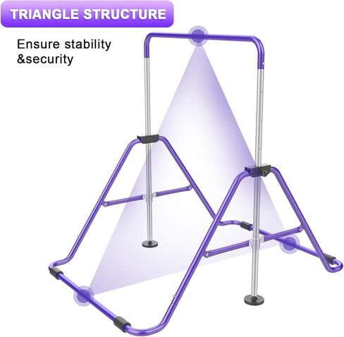 Gymnastic Bars for Kids with Adjustable Height, Folding Gymnastic Training Kip Bar, Junior Expandable Horizontal Monkey Bar for Home in Kuwait