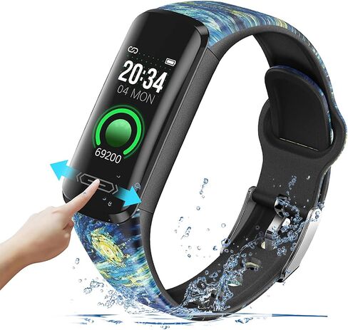 V101 Fitness Tracker 0.96''HD Smart Watch with Heart Rate, Body Temperature, BP Monitor, IP68 Waterproof, Step Counter, Calorie Counter, 0.96''HD for Android and iOS in Saudi Arabia
