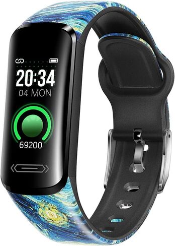 V101 Fitness Tracker 0.96''HD Smart Watch with Heart Rate, Body Temperature, BP Monitor, IP68 Waterproof, Step Counter, Calorie Counter, 0.96''HD for Android and iOS in Saudi Arabia