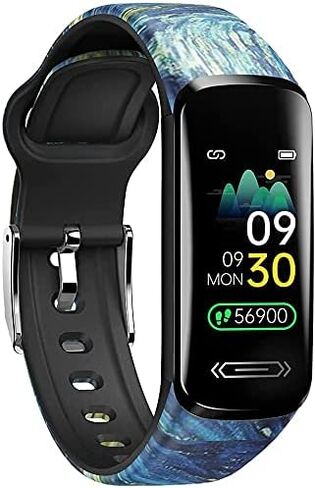 V101 Fitness Tracker 0.96''HD Smart Watch with Heart Rate, Body Temperature, BP Monitor, IP68 Waterproof, Step Counter, Calorie Counter, 0.96''HD for Android and iOS in Saudi Arabia
