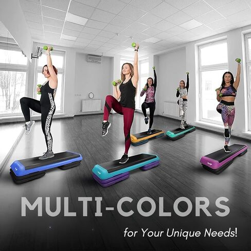 منصة Yes4All للتمرينات الهوائية والتمارين الرياضية بحجم النادي الصحي مع 4 رافعات قابلة للتعديل متضمنة وخيارات رافعات إضافية in Kuwait