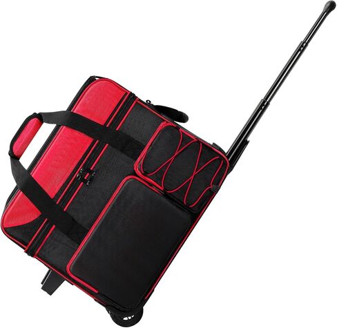 Large 2 Ball Bowling Bag With Rollers丨with Fixed Bowling Ball Device Roller Bag丨Extendable Handle to 42"丨Bowling Ball Roller Bag Fits 1 Pair Of Men'S Size 16 Bowling Shoes (Bowling Ball Not Included) in Kuwait