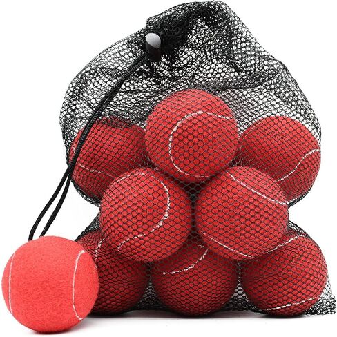 Magicorange Tennis Balls, 12 Pack Training Tennis Practice Balls, Pet Dog Playing Balls, Come with Mesh Bag for Easy Transport, Good for Beginner Training Ball in Kuwait