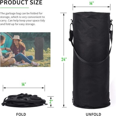 JZLiner قارب حاوية القمامة كبيرة قابلة للطي كيس النفايات كاياك اكسسوارات للقوارب أسود مانعة للتسرب للتخييم الصيد in Kuwait