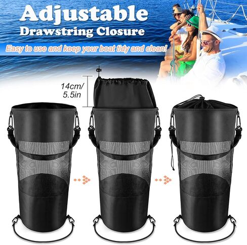 أكياس قمامة القوارب من Pecihiko، قوارب شبكية قابلة للطي وقابلة لإعادة الاستخدام، حاوية قمامة لتخزين القمامة، حاوية سلة المهملات مع إغلاق برباط للقوارب في الهواء الطلق، وصيد الأسماك، والتخييم in Kuwait
