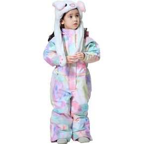 YEEFINE Boy and Girl's Snowsuit One Piece Ski Suits Jackets&Pants Waterproof Winter Warm Jumpsuits Snowboard Suit for Kids