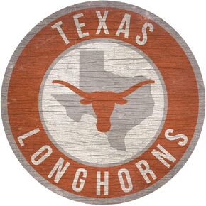 Fan Creations Texas Longhorns Sign Wood 12 Inch Round State Design in Kuwait