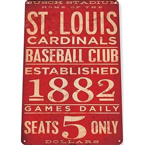 كيه جيه بي اي 0 دبليو آراف 5 اس لوحة فنية لتزيين الحائط بتصميم سانت لويس كاردينالز من القصدير مقاس 8 × 12 انش in Kuwait