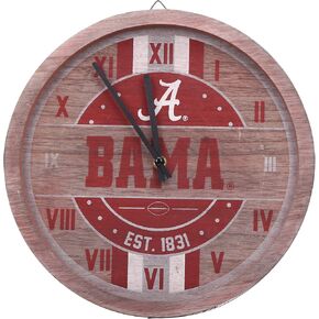 FOCO NCAA Wooden Barrel Wall Clock