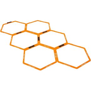 Max4out Hex Agility Rings Set of 6/12 Rings for Speed & Agility Footwork Training, Hexagon Ladder with Fitness Equipment Sport Workout Home Gym, Kids and Adults (Orange) in Saudi Arabia