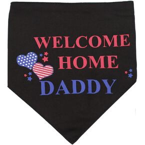 وشاح عسكري من EechicSpace Welcome Home Daddy Dog Bandana للكلاب الصغيرة والمتوسطة والكبيرة