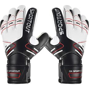 Sportout Youth&Adult Goalie Goalkeeper Gloves,Strong Grip for The Toughest Saves, with Fingerave& 4+3MM Latex to Give Splendid Protection to Prevent Injuries,4 Colors