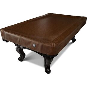 EagleWings Billiard Pool Table Cover Fits 7/8/9 Feet Fitted Pool Table, Billiard Felt Protection Accessories,Waterproof/Tearproof Heavy Leather Covers (New-1) (Chestnut, 7FT-(92" LX 52" WX 8“H)) in Saudi Arabia