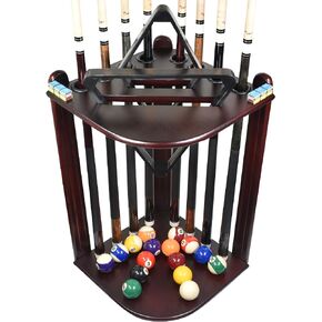 رف البلياردو XPRESS لحمام السباحة - حامل زاوية لحامل عصا حمام السباحة مع 16 حامل كرة و6 عبوات من الطباشير - وسادات دائرية مطاطية لمنع الضرر - ملحقات طاولة بلياردو مدمجة لكهف الرجل in Kuwait