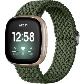 Maledan Braided Stretchy Band Compatible for Fitbit Sense/Versa 3/4 and Sense 2, Soft Elastic Strap Bracelet Wrist Bands for Smart Watch, Accessory for Men and Women in Saudi Arabia