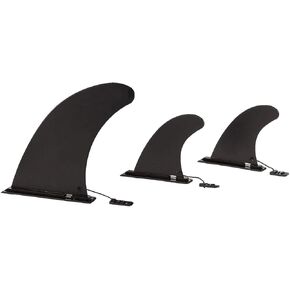 زعانف مركزية UPWELL SUP وزعانفان جانبيتان مع برغي زعنفة بدون أدوات، زعانف بديلة SUP معززة بالألياف الزجاجية مقاس 9 و4.5 بوصة لركوب الأمواج، ولوحة التجديف القائمة، واللوح الطويل، (مجموعة من 3)، أسود in Kuwait