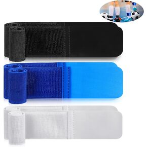 6 Pieces Soccer Shin Guard Strap Anti Slip Soccer Ankle Straps Football Sock Bands Legging Shin Fixed Straps Adjustable Sports Guard Stay for Children Youth Kicking Ball Running Cycling