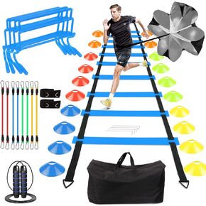 HOTOOLME Speed Agility Training Equipment Set, Sootball Training Equipment,Agility Ladder Speed Training Equipment