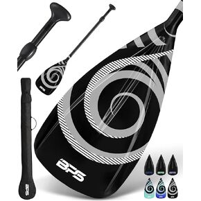 BPS New Zealand Adjustable 2-Piece SUP/Stand Up Paddleboard Paddle - Carbon Fiber or Fiberglass - Comes with Carrying Bag - Available in Many Accent Colors