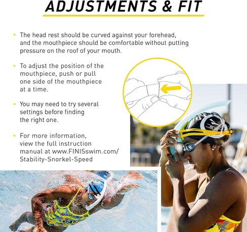 FINIS Stability Swimmer’s Snorkel - Bracketless - Center-Mount Swim Training Snorkel - Adjustable Fit - Silicone Mouthpiece in Saudi Arabia