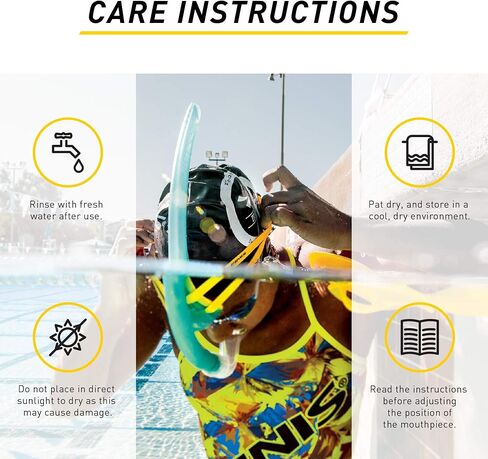 FINIS Stability Swimmer’s Snorkel - Bracketless - Center-Mount Swim Training Snorkel - Adjustable Fit - Silicone Mouthpiece in Saudi Arabia