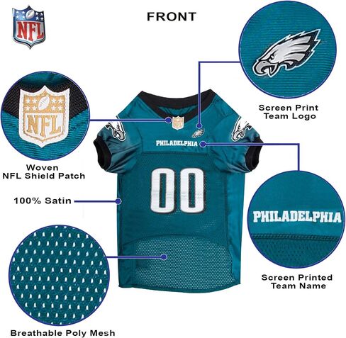 NFL Philadelphia Eagles Dog Jersey, Size: XX-Large. Best Football Jersey Costume for Dogs & Cats. Licensed Jersey Shirt. in Saudi Arabia
