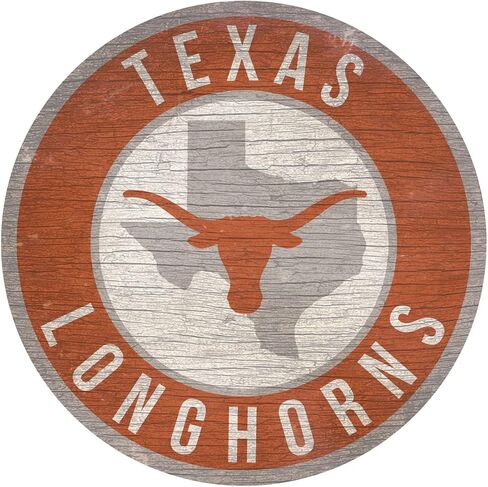 Fan Creations Texas Longhorns Sign Wood 12 Inch Round State Design in Saudi Arabia
