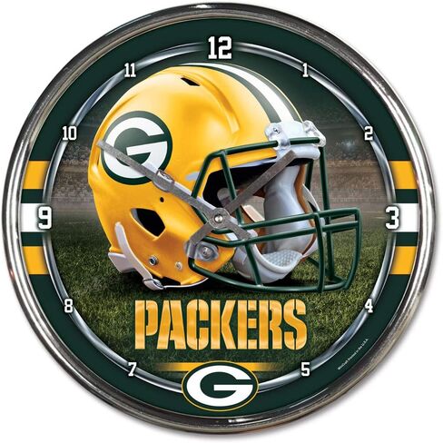 ساعة كروم من WinCraft NFL، مقاس 30.48 سم × 30.48 سم, One Size in Kuwait