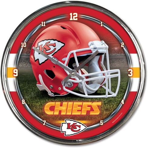 ساعة كروم من WinCraft NFL، مقاس 30.48 سم × 30.48 سم, One Size in Kuwait