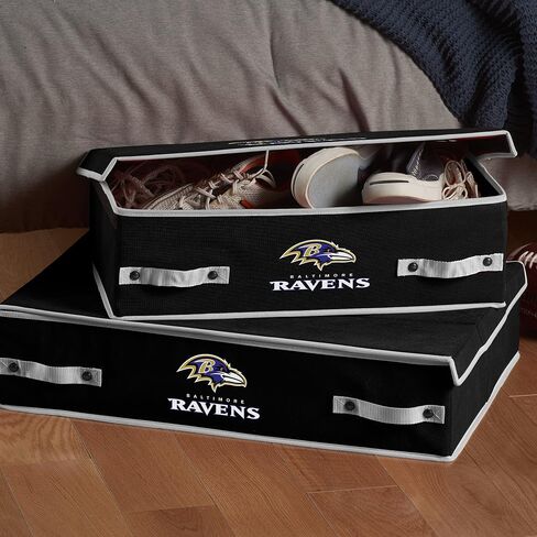 Franklin Sports NFL Under Bed Storage Bins - Folding Organizer Containers - NFL Team Office, Bedroom + Living Room Décor in Kuwait