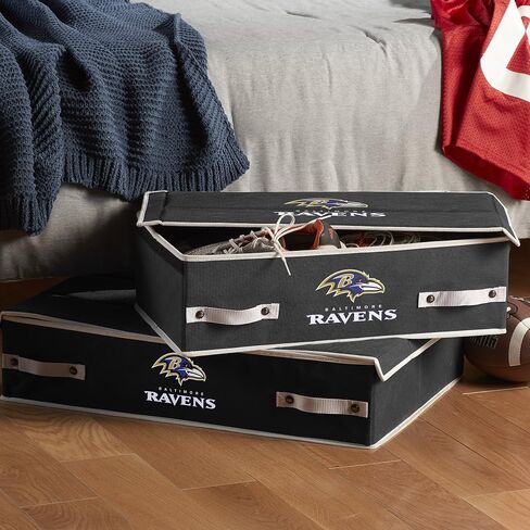 Franklin Sports NFL Under Bed Storage Bins - Folding Organizer Containers - NFL Team Office, Bedroom + Living Room Décor in Kuwait