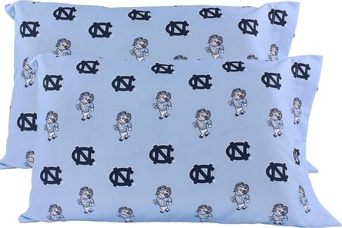 College Covers Everything Comfy North Carolina Tar Heels Full Sized 4 Piece Sheet Set, Team Color Background, 1 Flat Sheet, 1 Fitted Sheet, 2 Pillowcases in Saudi Arabia