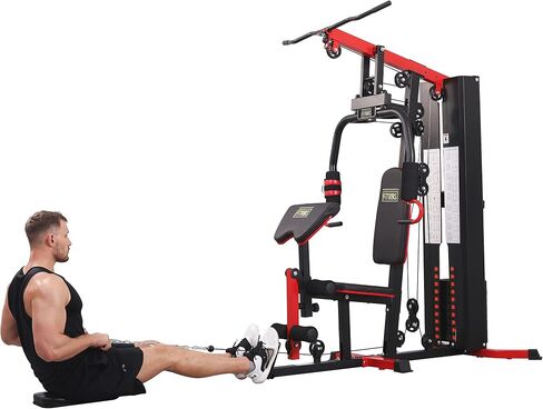 BalanceFrom Multifunctional Home Gym System Workout Station with Leg Extension and Preacher Curl, 122.5LB Weight Stack, Multiple Models in Saudi Arabia