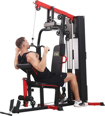 BalanceFrom Multifunctional Home Gym System Workout Station with Leg Extension and Preacher Curl, 122.5LB Weight Stack, Multiple Models in Saudi Arabia
