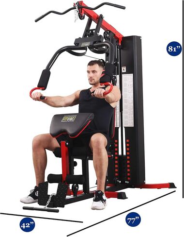 BalanceFrom Multifunctional Home Gym System Workout Station with Leg Extension and Preacher Curl, 122.5LB Weight Stack, Multiple Models in Saudi Arabia