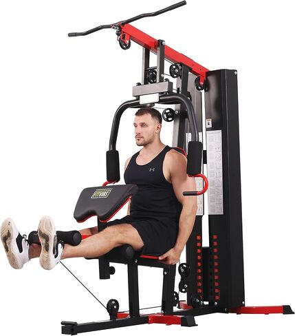 BalanceFrom Multifunctional Home Gym System Workout Station with Leg Extension and Preacher Curl, 122.5LB Weight Stack, Multiple Models in Saudi Arabia
