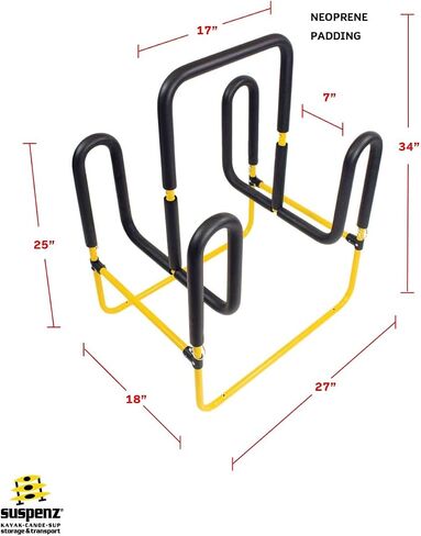 Suspenz Double-Up SUP Stand, Holds 2 Stand Up Paddle Boards or Surfboards, Yellow (22-9936) in Saudi Arabia