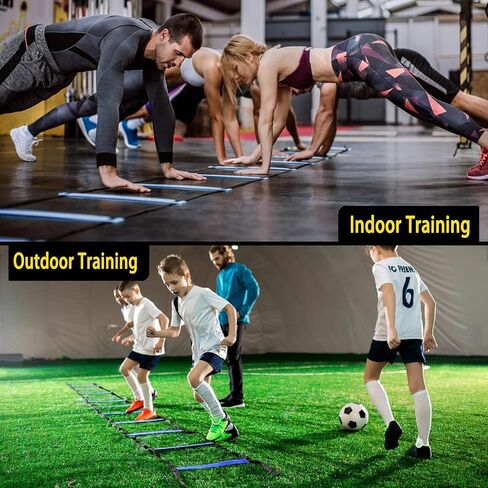 MLCINI Agility Ladder 1 Agility Training Equipment 1 Resistance Parachute 4 Adjustable Hurdles 12 Disc Cones 1 Jump Rope 3 Resistance Band 1 Yoga Band Agility Speed Training Equipment for Youth&Adults in Saudi Arabia