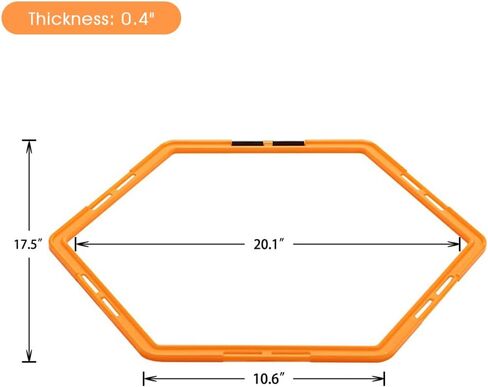 Max4out Hex Agility Rings Set of 6/12 Rings for Speed & Agility Footwork Training, Hexagon Ladder with Fitness Equipment Sport Workout Home Gym, Kids and Adults (Orange) in Kuwait