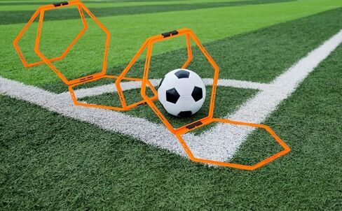 Max4out Hex Agility Rings Set of 6/12 Rings for Speed & Agility Footwork Training, Hexagon Ladder with Fitness Equipment Sport Workout Home Gym, Kids and Adults (Orange) in Saudi Arabia