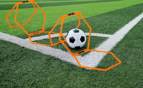 Max4out Hex Agility Rings Set of 6/12 Rings for Speed & Agility Footwork Training, Hexagon Ladder with Fitness Equipment Sport Workout Home Gym, Kids and Adults (Orange) in Kuwait