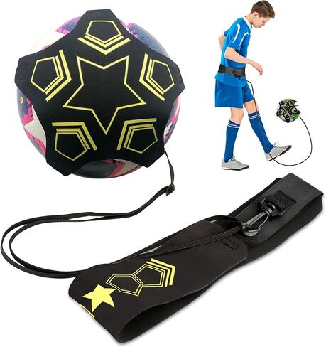 Jewaytec Soccer/Volleyball Trainer, Soccer Training Equipment Aid for Kids Adults, Football Kick Throw Solo Practice Training Aids Control Skills Adjustable Waist Belt for Teen Girls & Boys in Kuwait