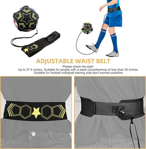 Jewaytec Soccer/Volleyball Trainer, Soccer Training Equipment Aid for Kids Adults, Football Kick Throw Solo Practice Training Aids Control Skills Adjustable Waist Belt for Teen Girls & Boys in Kuwait